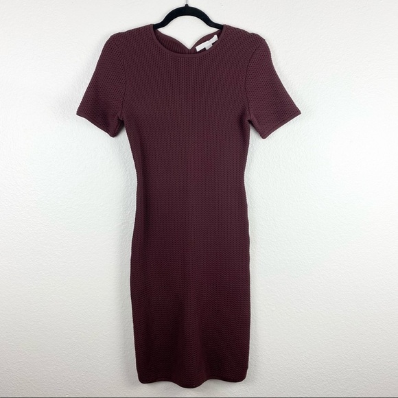ALEXANDER WANG Shrunken Tee Sweater Dress, Maroon - Picture 5 of 9